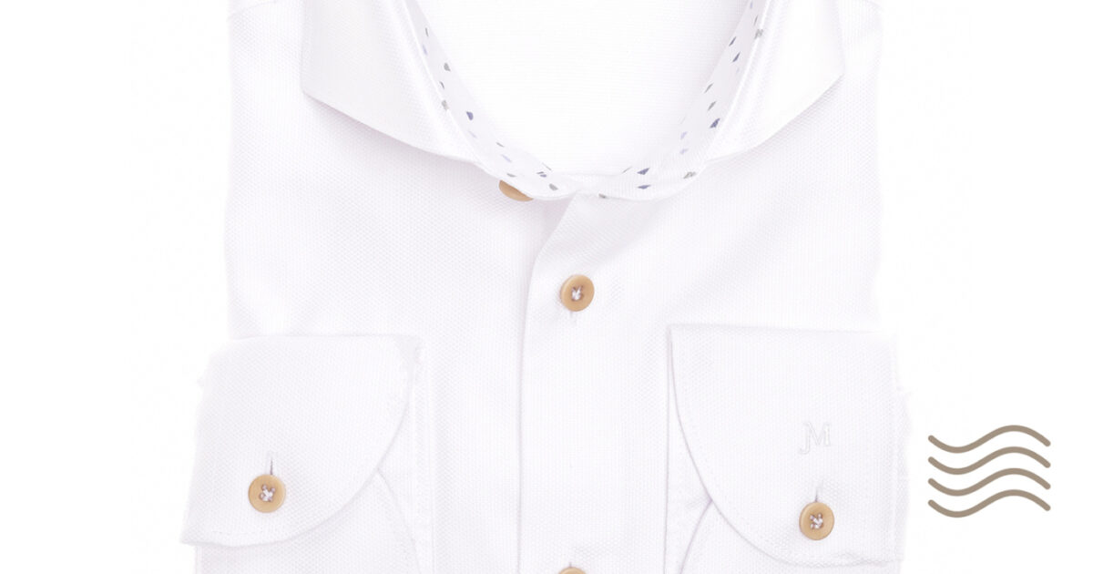 NHOJ JOHN Cream White Collar Shirt タグ付き NHOJ JOHN Cream White
