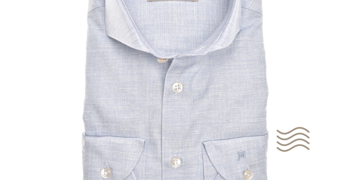 Light blue tailored fit easy care shirt John Miller